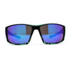 Mens Color Mirror Rectangle Wrap Plastic Sport Sunglasses