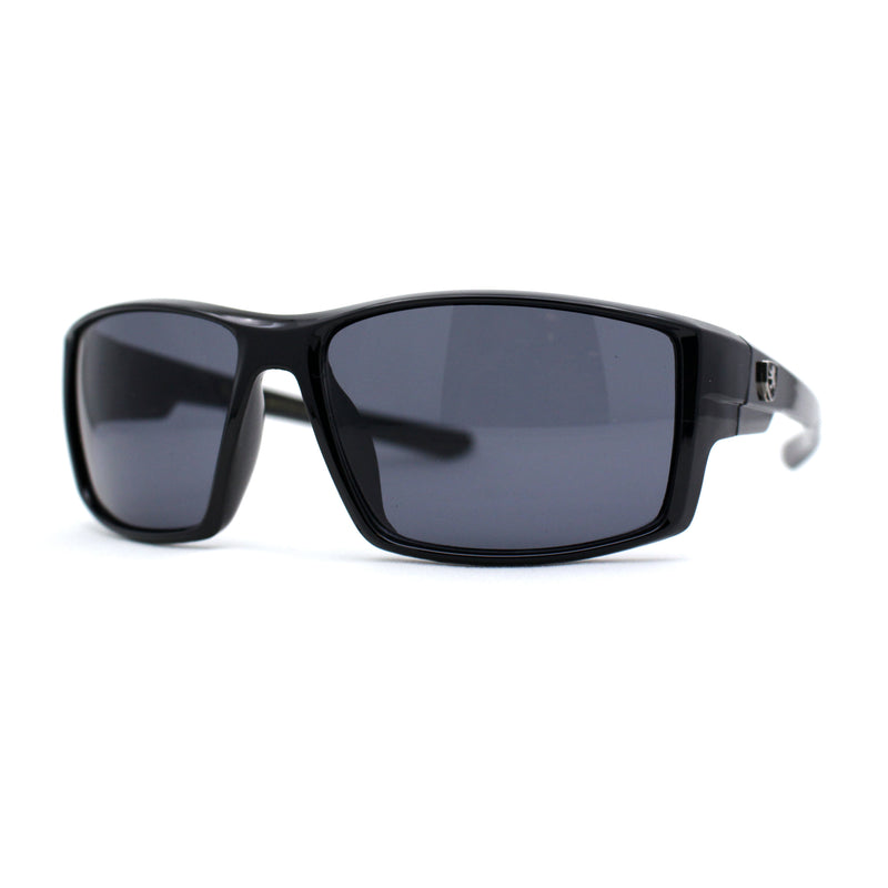 Mens Color Mirror Rectangle Wrap Plastic Sport Sunglasses