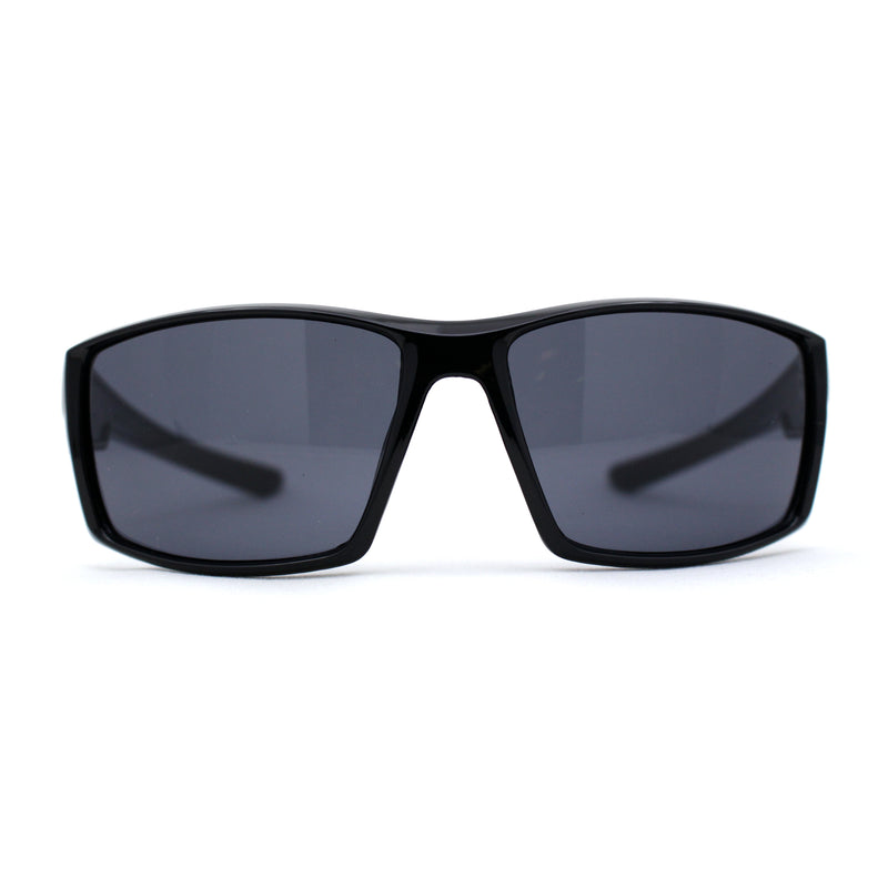 Mens Color Mirror Rectangle Wrap Plastic Sport Sunglasses