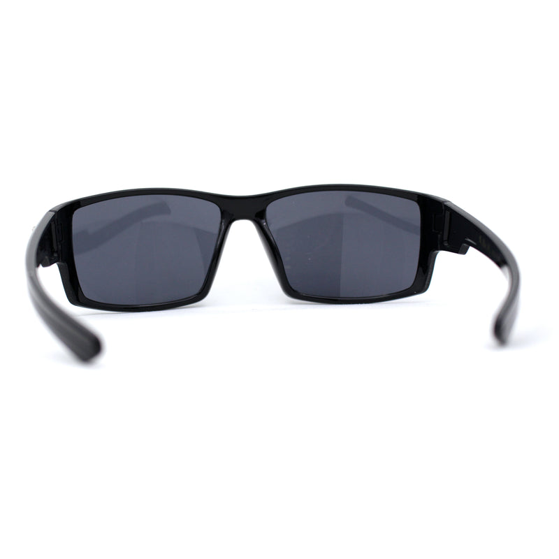 Mens Color Mirror Rectangle Wrap Plastic Sport Sunglasses
