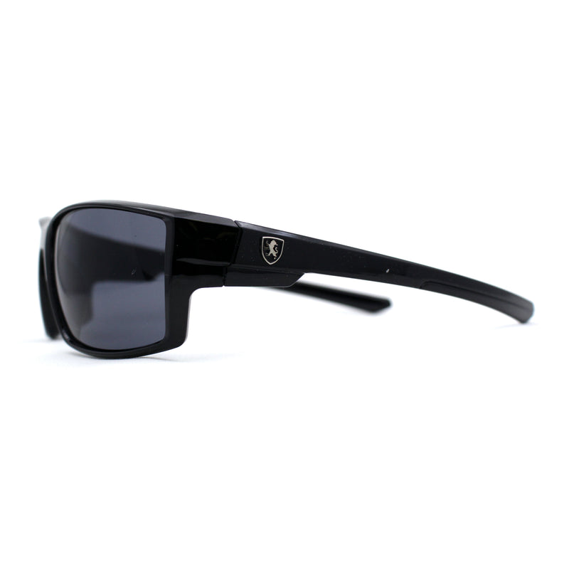 Mens Color Mirror Rectangle Wrap Plastic Sport Sunglasses