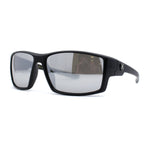 Mens Color Mirror Rectangle Wrap Plastic Sport Sunglasses