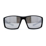 Mens Color Mirror Rectangle Wrap Plastic Sport Sunglasses