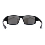 Mens Color Mirror Rectangle Wrap Plastic Sport Sunglasses