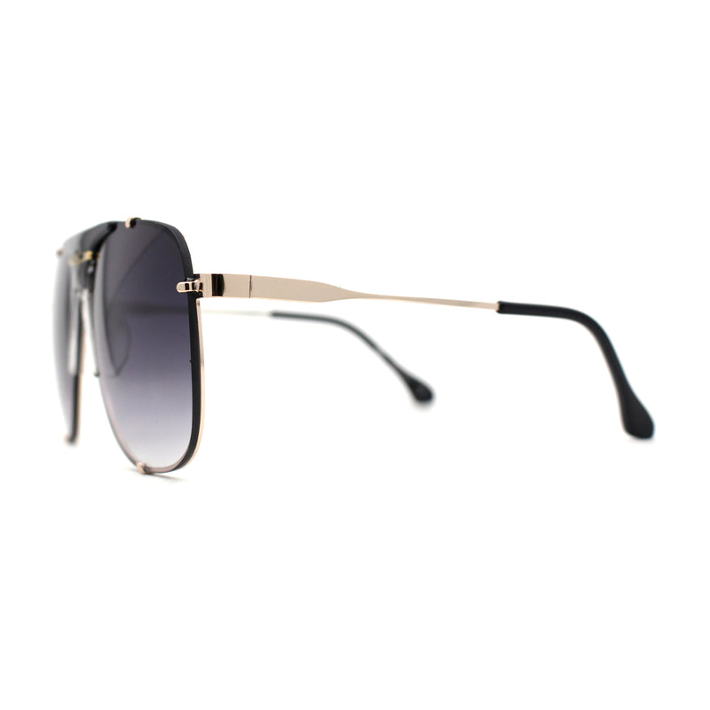 Luxurious Mens Rimless Rectangular Baller Gangster Officer Sunglasses