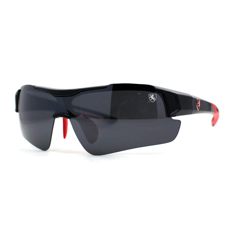 Classic Mens Baseball Half Rim Shield Sport Plastic Sunglasses