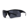 Classic Mens Baseball Half Rim Wrap Around Plastic Sunglasses