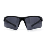 Classic Mens Baseball Half Rim Wrap Around Plastic Sunglasses