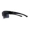 Classic Mens Baseball Half Rim Wrap Around Plastic Sunglasses