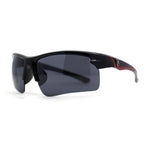 Classic Mens Baseball Half Rim Wrap Around Plastic Sunglasses