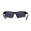 Classic Mens Baseball Half Rim Wrap Around Plastic Sunglasses