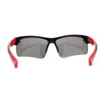 Classic Mens Baseball Half Rim Wrap Around Plastic Sunglasses