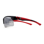 Classic Mens Baseball Half Rim Wrap Around Plastic Sunglasses