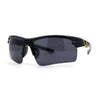 Classic Mens Baseball Half Rim Wrap Around Plastic Sunglasses