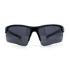 Classic Mens Baseball Half Rim Wrap Around Plastic Sunglasses