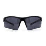 Classic Mens Baseball Half Rim Wrap Around Plastic Sunglasses