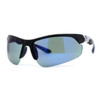 Mens Color Mirror Baseball Half Rim Wrap Plastic Sport Sunglasses