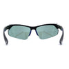 Mens Color Mirror Baseball Half Rim Wrap Plastic Sport Sunglasses