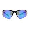 Mens Color Mirror Baseball Half Rim Wrap Plastic Sport Sunglasses