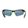 Mens Color Mirror Baseball Half Rim Wrap Plastic Sport Sunglasses