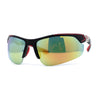 Mens Color Mirror Baseball Half Rim Wrap Plastic Sport Sunglasses