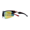 Mens Color Mirror Baseball Half Rim Wrap Plastic Sport Sunglasses