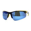 Mens Color Mirror Baseball Half Rim Wrap Plastic Sport Sunglasses