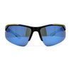 Mens Color Mirror Baseball Half Rim Wrap Plastic Sport Sunglasses