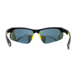 Mens Color Mirror Baseball Half Rim Wrap Plastic Sport Sunglasses