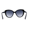 Womens Oversize Cat Eye Inset Lens Metal Jewel Edge Retro Sunglasses