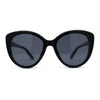 Womens Oversize Cat Eye Inset Lens Metal Jewel Edge Retro Sunglasses
