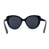 Womens Oversize Cat Eye Inset Lens Metal Jewel Edge Retro Sunglasses