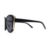 Womens Oversize Cat Eye Inset Lens Metal Jewel Edge Retro Sunglasses