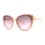 Womens Oversize Cat Eye Inset Lens Metal Jewel Edge Retro Sunglasses