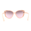 Womens Oversize Cat Eye Inset Lens Metal Jewel Edge Retro Sunglasses