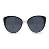 Womens Oversize Cat Eye Inset Lens Metal Jewel Edge Retro Sunglasses