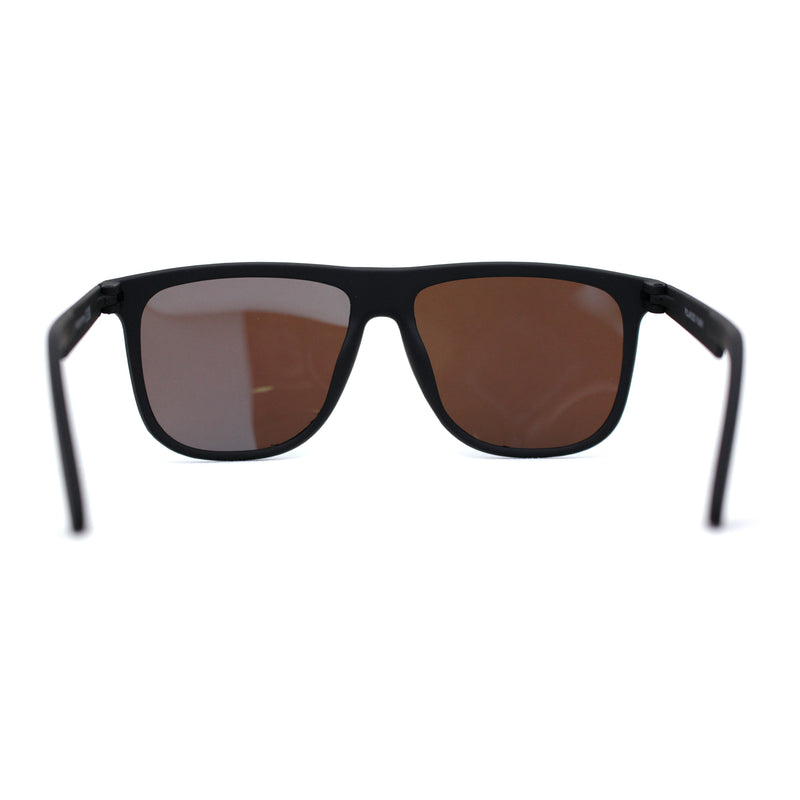 Polarized Hipster Flat Top Horn Rim Light Weight Slick Sunglasses