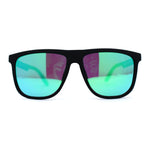 Polarized Hipster Flat Top Horn Rim Light Weight Slick Sunglasses