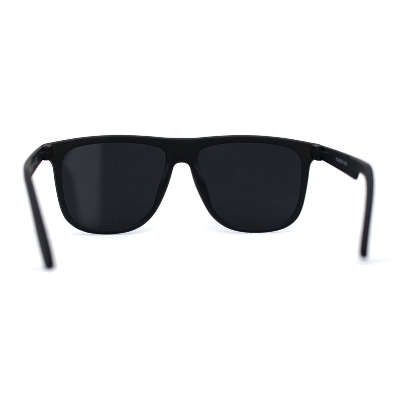 Polarized Hipster Flat Top Horn Rim Light Weight Slick Sunglasses