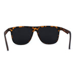 Polarized Hipster Flat Top Horn Rim Light Weight Slick Sunglasses