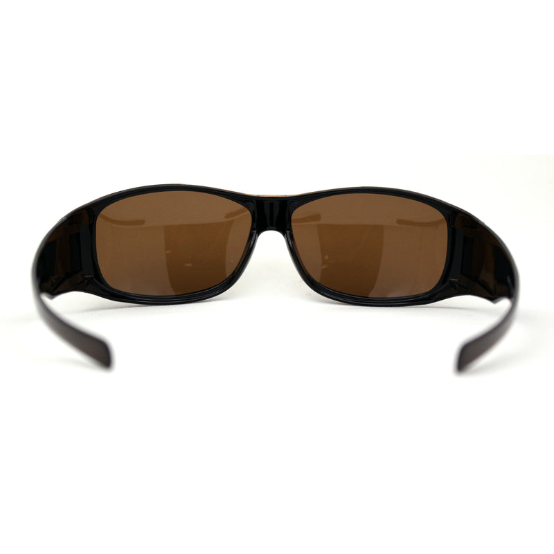 Polarized 60mm Classic Fit Over Wrap Rectangular Sunglasses