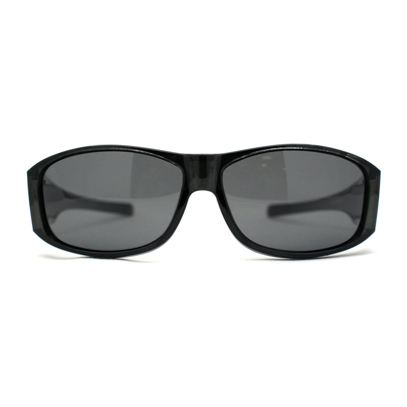 Polarized 60mm Classic Fit Over Wrap Rectangular Sunglasses