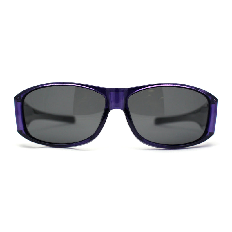 Polarized 60mm Classic Fit Over Wrap Rectangular Sunglasses