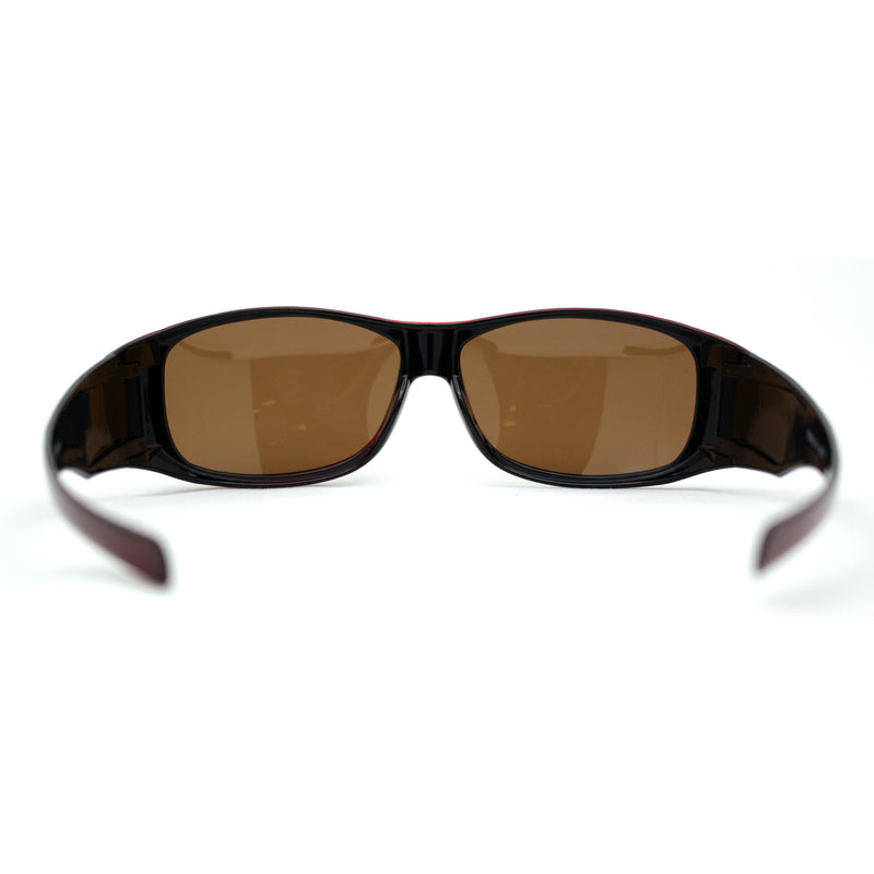 Polarized 60mm Classic Fit Over Wrap Rectangular Sunglasses