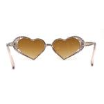 Full Rhinestone Studded Bubbly Heart Shape Cute Sunglasses