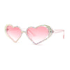 Full Rhinestone Studded Bubbly Heart Shape Cute Sunglasses