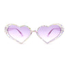 Full Rhinestone Studded Bubbly Heart Shape Cute Sunglasses