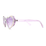 Full Rhinestone Studded Bubbly Heart Shape Cute Sunglasses