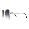 Womens Rhinestone Chain Jewel Trim Classical Metal Rim Butterfly Sunglasses