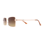 Jewel Metal Chain Engrave Frame Rectangle Sunglasses